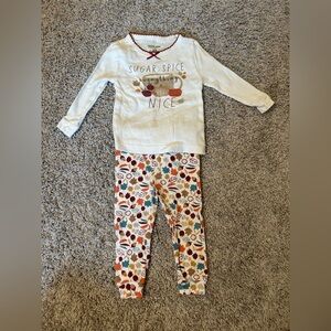Chick Pea Cream and Multicolor Fall-Themed Pajama Set